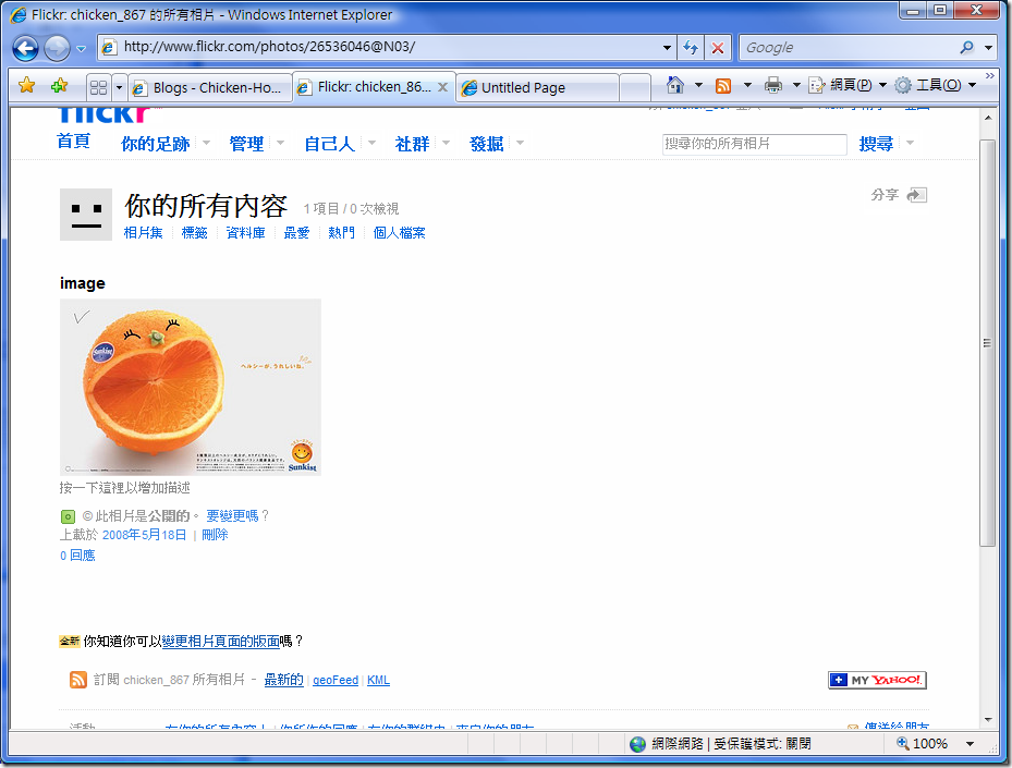 Flickr 帳號截圖