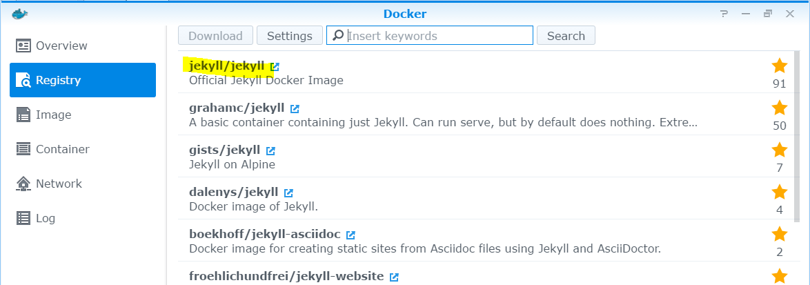 docker pull jekyll/jekyll:latest