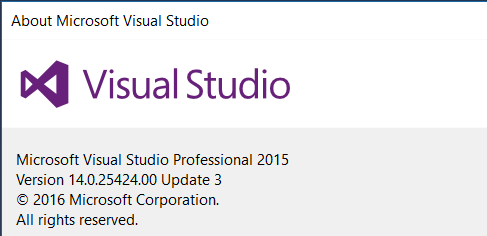 VS2015 ABOUT